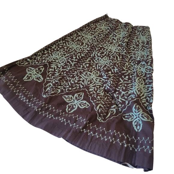 Soft Surroundings Maxi Skirt Cotton Embroidered  Coastal Boho western  Indie - Picture 2 of 13